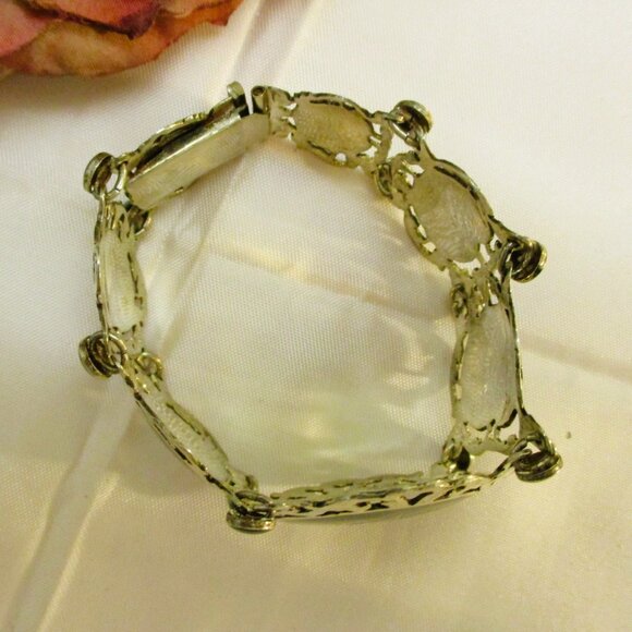 Vintage SIAM STERLING Nielloware Bracelet: Thai Deity Panel Link Bracelet - Picture 10 of 15